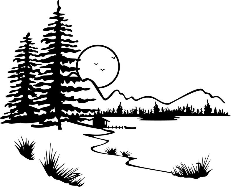 Lake clipart black and white free clipart images 2