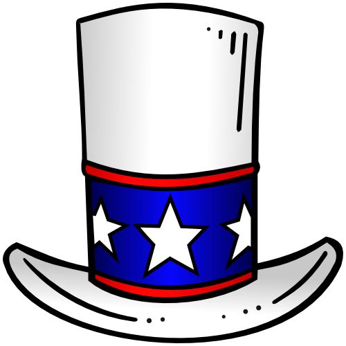 Patriotic top hat clip art inspired by the iconic uncle sam
