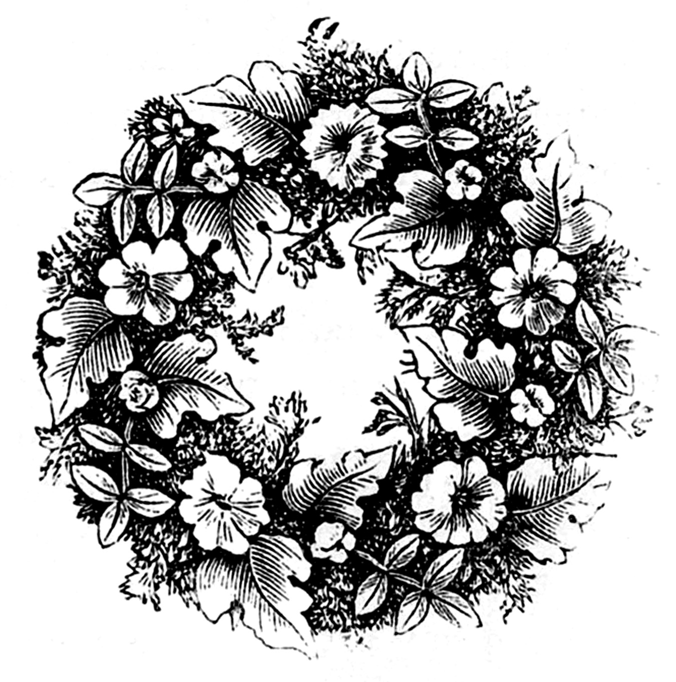 Vintage clip art floral wreaths the graphics fairy