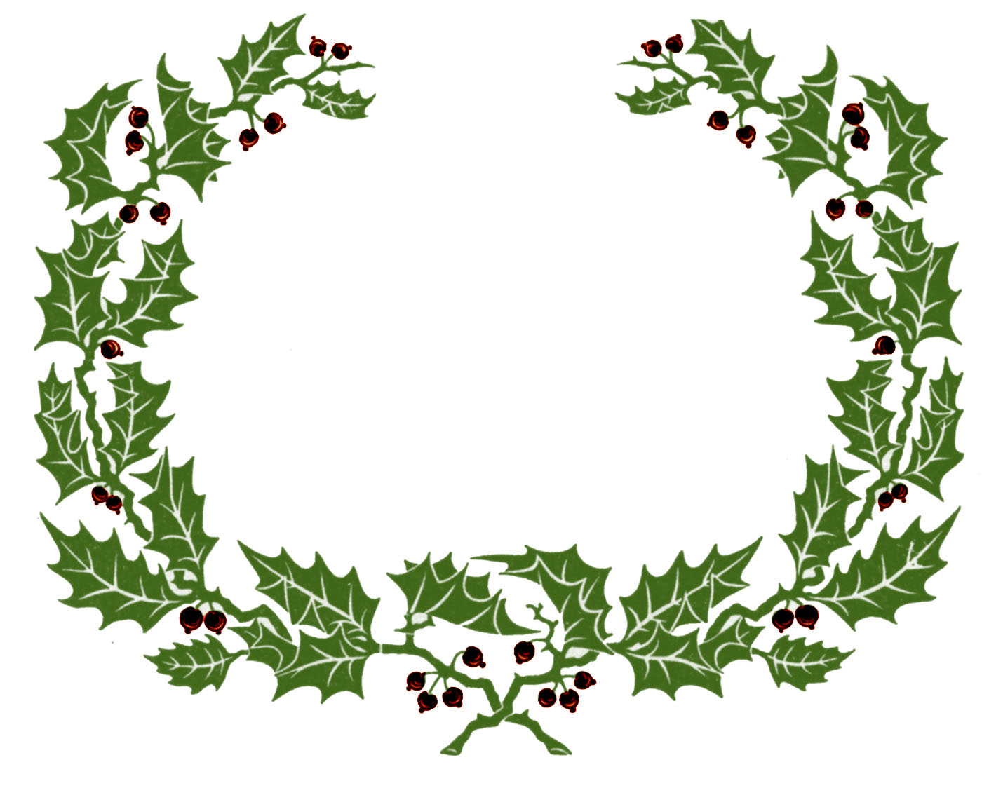 Vintage clip art holly wreath graphic frame the graphics fairy