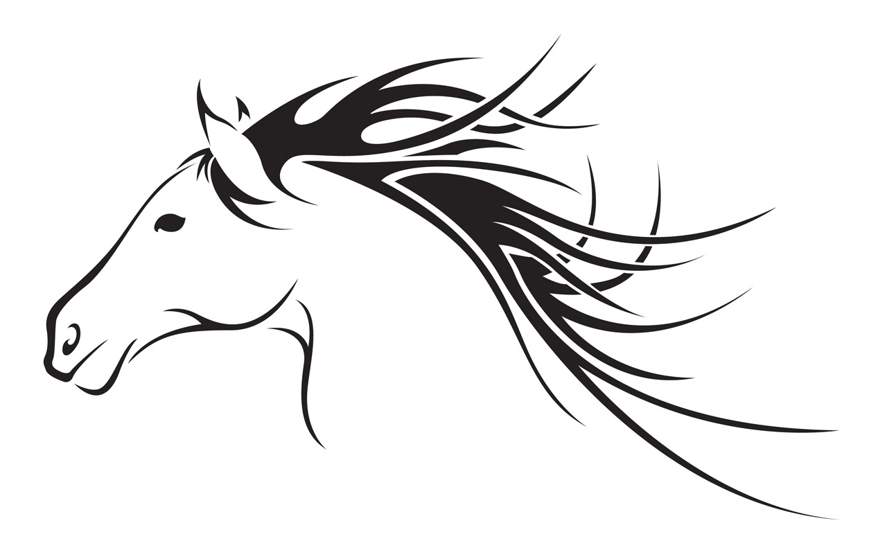 Horse head tattoos clipart