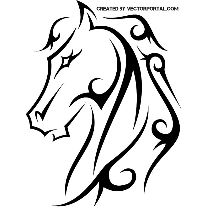 Horse tattoo clip art free vector