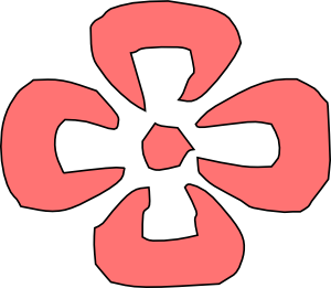 Japanese decorative red flower clip art at vector clip