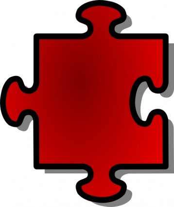 Jigsaw red puzzle piece clip art free vector in open office