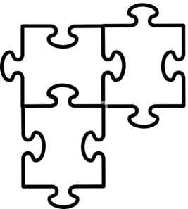 Puzzle pieces connected clip art at vector clip art