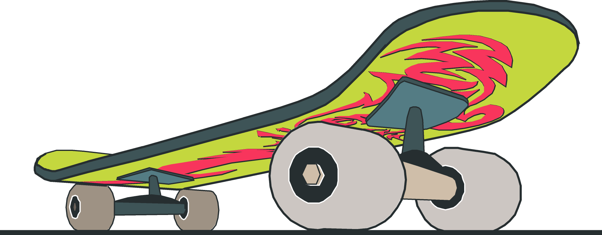 Skateboard close up with design free vector 4vector clipart