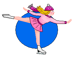 Skating clip art girls ice skating on colored backgrounds