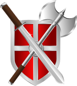 Sword battleaxe shield clip art at vector clip art