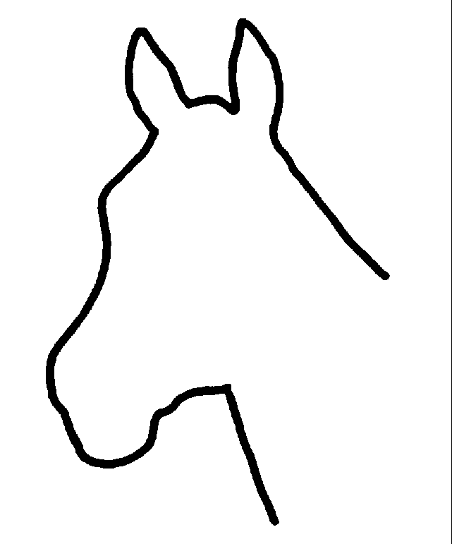 Template of horse head clipart