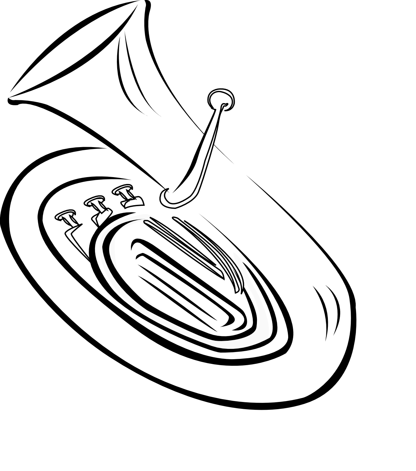Artfavor tuba black white line art scalable clipart