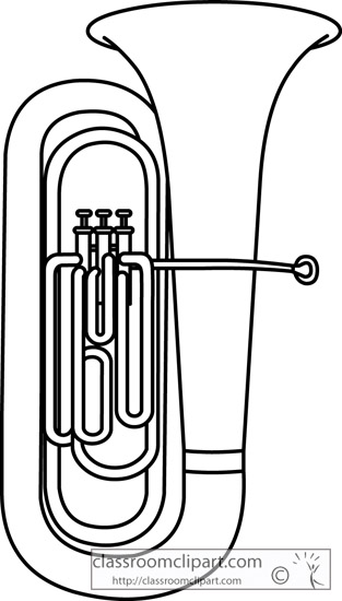 Baritone clipart black and white baritone clipart tuba large musical instrument outline