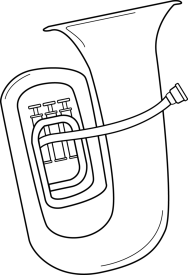 Black and white tuba design free clip art