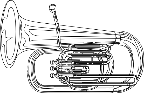 Clip art favor tuba black white co