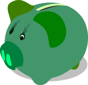Green piggy bank clip art at vector clip art