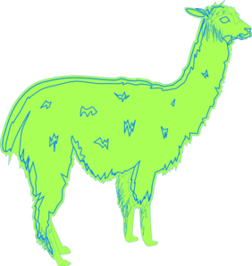 Llama green clip art at vector clip art 2