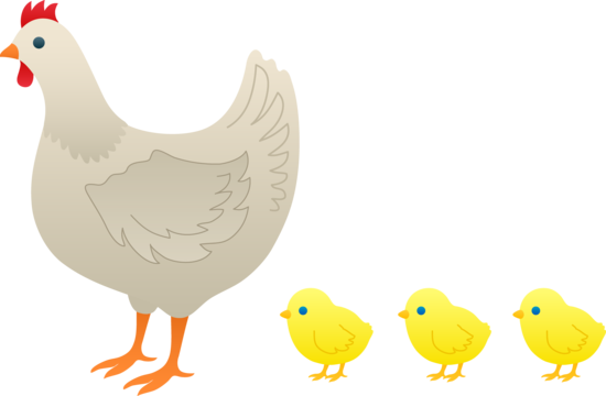 Mother hen and baby chicks free clip art