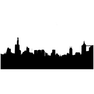 Cityscape city skyline black and white clip art clipart