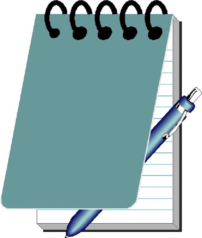 Notepad pen and paper clip art