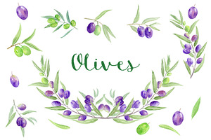Olives clip art products creative market