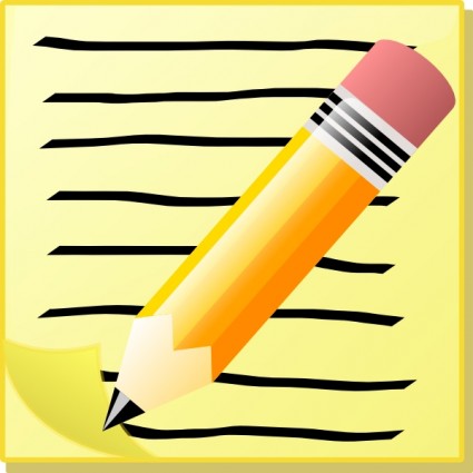 Sephr notepad with text and pencil clip art free vector in open