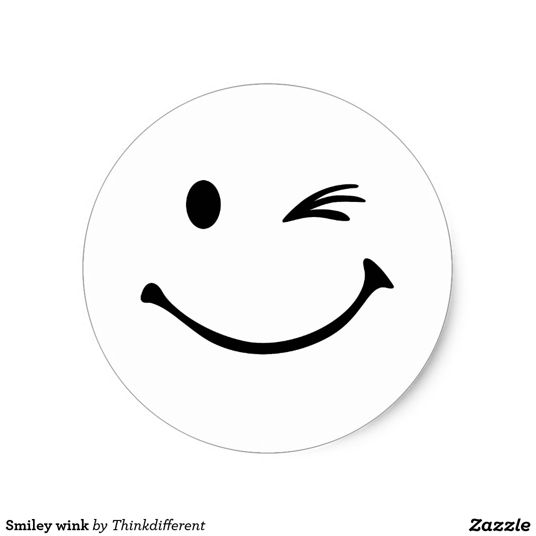 Smiley wink classic round sticker clipart