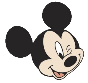 Wink mickey mouse face clipart