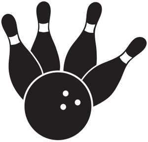 Bowling clipart image a bowling ball splitting the pins