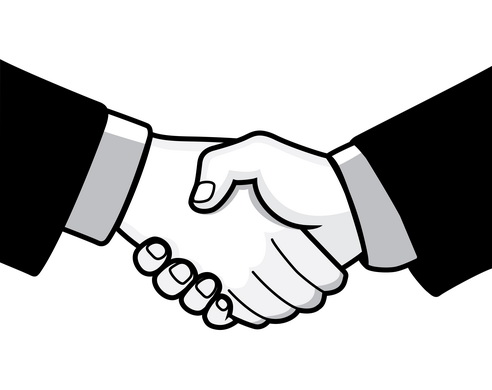 Business shaking hands clipart
