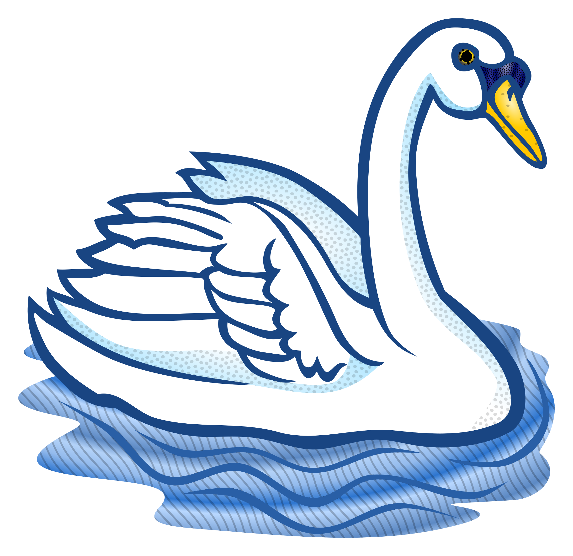 Clipart swan coloured