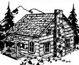 Free log cabin drawings clipart