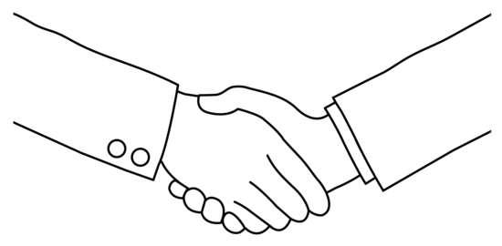 Shaking hands black and white handshake line art free clip art