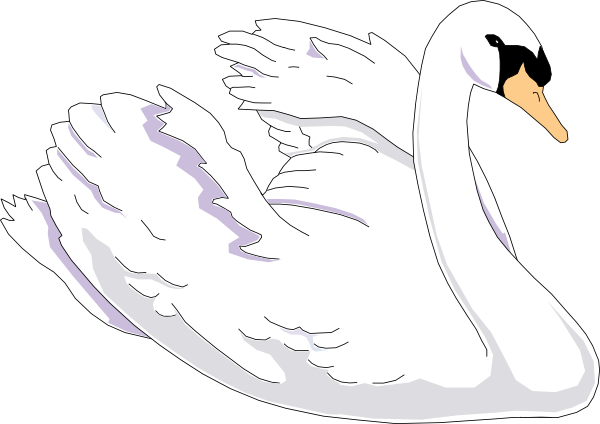 Swimming swan clip art at vector clip art