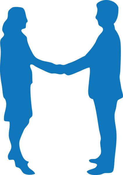 Two people shaking hands clipart