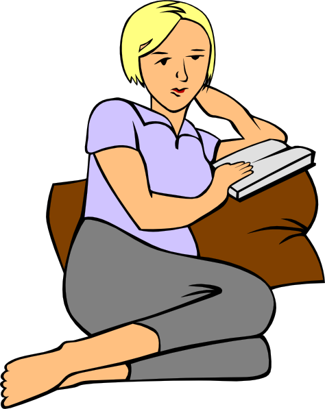 Woman reading 2 clip art at vector clip art