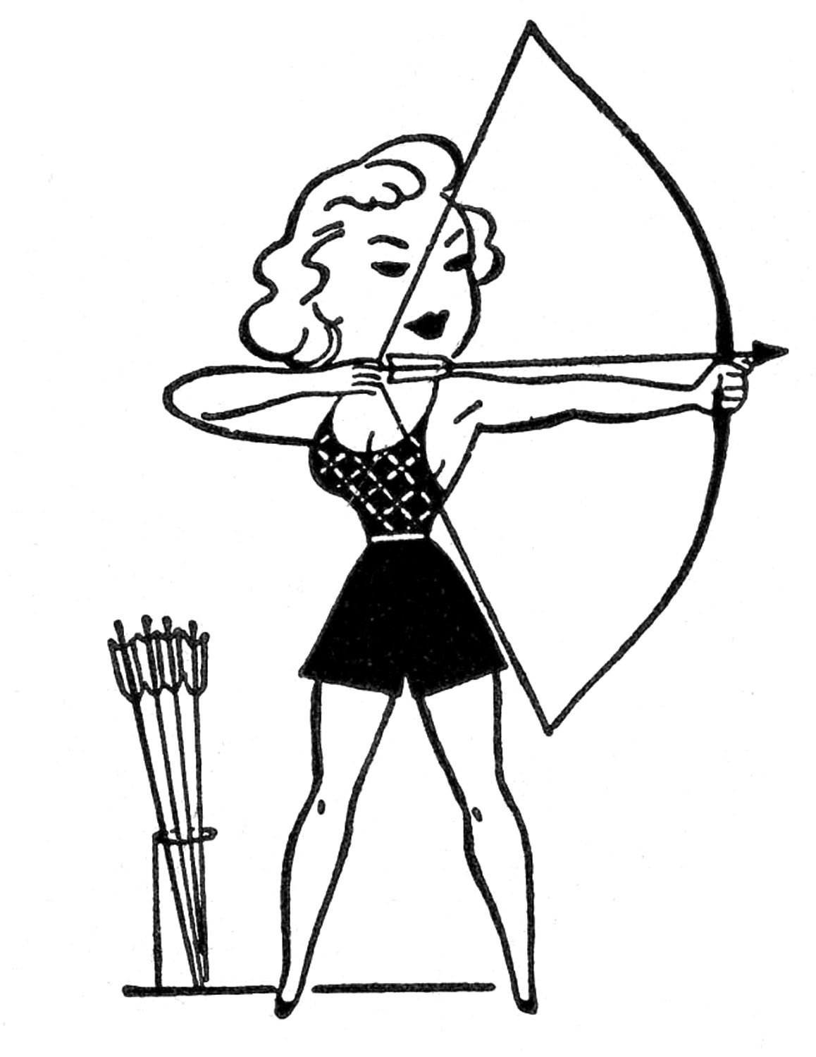 Archery retro clip art summer sports camp the graphics fairy