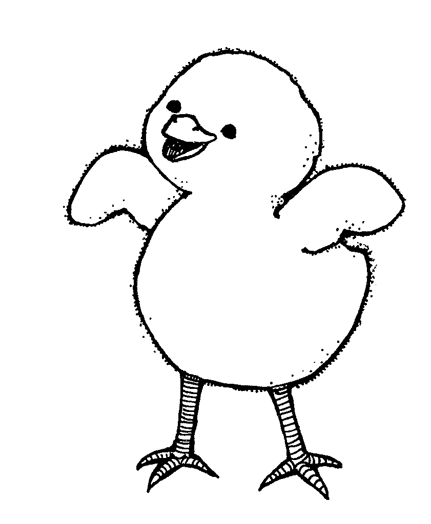 Baby chicken clipart black and white free