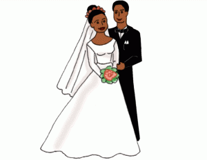 Bride and groom african american wedding clip art 2