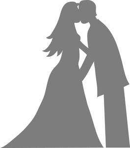 Bride and groom clipart image bride and groom kissing silhouette