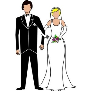 Bride and groom clipart