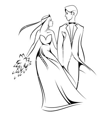 Cartoon bride and groom vector by seamartini on clipart