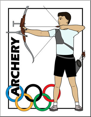 Clip art summer olympics event illustrations archery color
