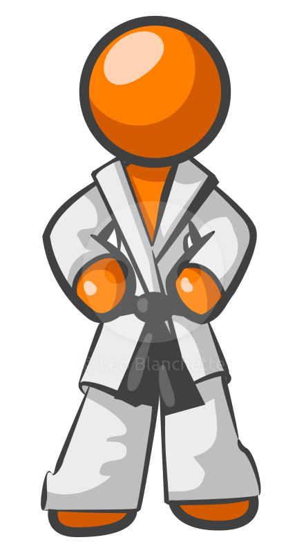 Clipart illustration orange man martial arts judo karate outfit
