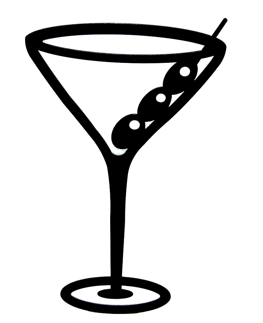 Cocktail glass line art clipart