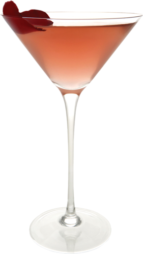 Cocktail glass with rose petals clipart 0