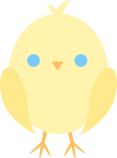 Cute yellow easter chick free clip art