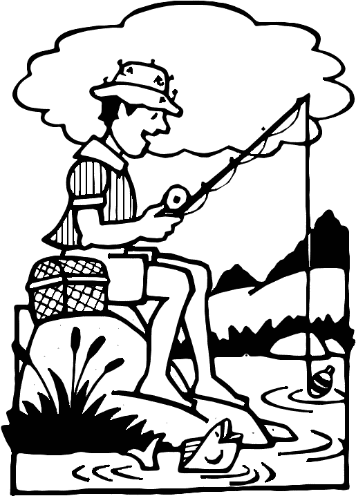 Fisherman fishing clipart black and white free clipart images