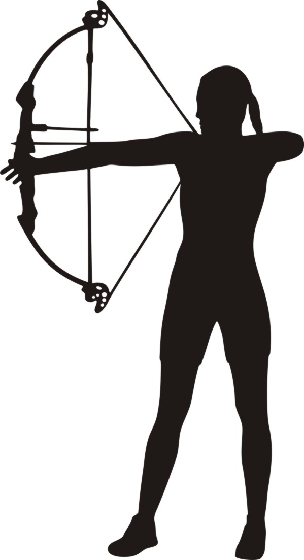 Gallery for archery silhouette female clip art