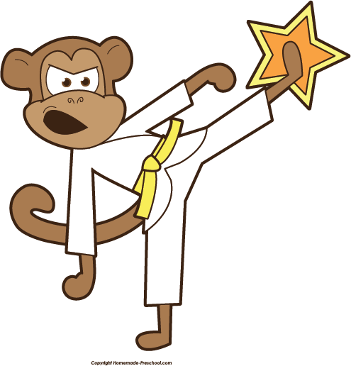 Karate monkey clipart