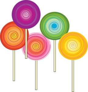 Lollipop clipart image lollipops 5 lollipop candies with swirl