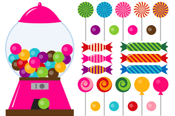 Lollipop digital candies clip art illustrations on creative market